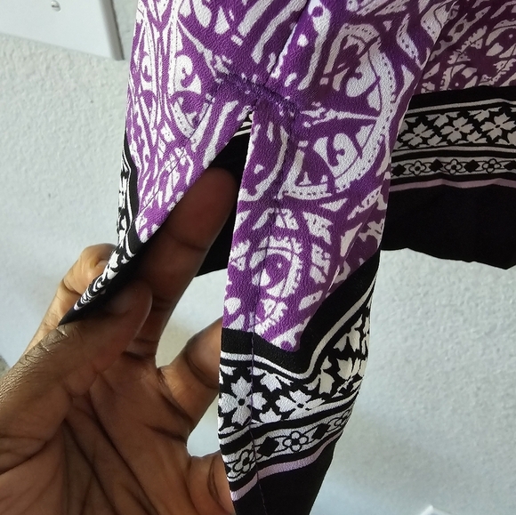 Croft & Barrow Blouse Women 2X Mixed Media Print Flowy Art Hippie  Bohomein - Picture 6 of 11